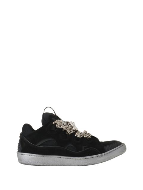 Lanvin Lanvin Curb Sneakers Id Chain In Suede in Black at Nordstrom