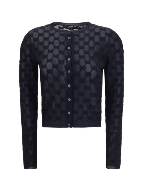 GUCCI Gucci GG All-over Viscose Crepe Cardigan Black