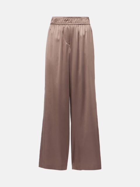 Brunello Cucinelli Silk-blend satin wide-leg pants