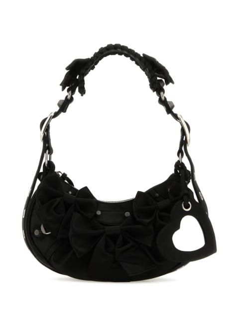 BALENCIAGA Black satin Le Cagole XS shoulder bag