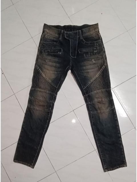 Other Designers Japanese Brand - Biker x Ripped Denim 2 tones x Balmain Inspired