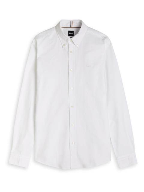 BOSS Boss Logo-embroidered Cotton Shirt