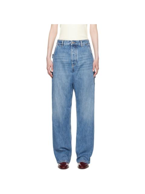 Bottega Veneta Blue Vintage Indigo Cargo Denim Jeans