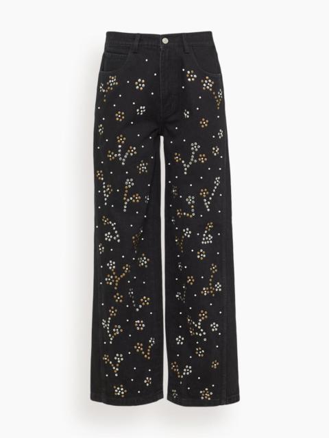 Sea Etta Denim Studded Jeans in Black