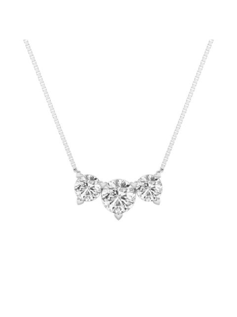 Other Designers Mure and Co 2CTW Round Shaped Lab Grown Diamond (F/VS) Three Stone Necklace in 14K Gold