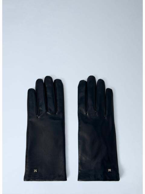 Max Mara Max Mara Women Leather Gloves With Logo Detail