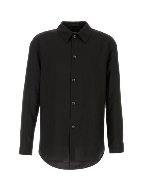 GIORGIO ARMANI Black viscose shirt