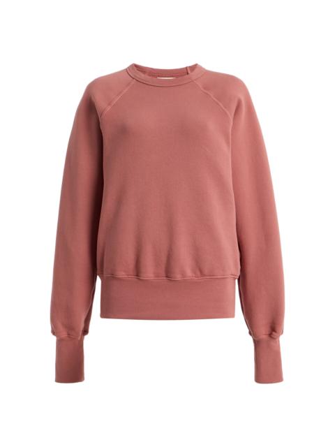 LES TIEN Leann Classic Raglan Cotton Sweatshirt pink