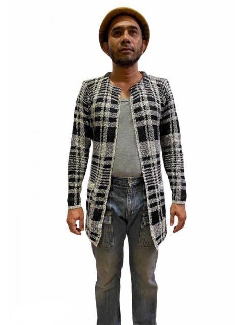 Other Designers Cardigan - Plaid Checked Open Front Knitted
