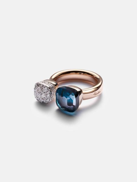 Pomellato Nudo 18kt gold ring with topaz and diamonds