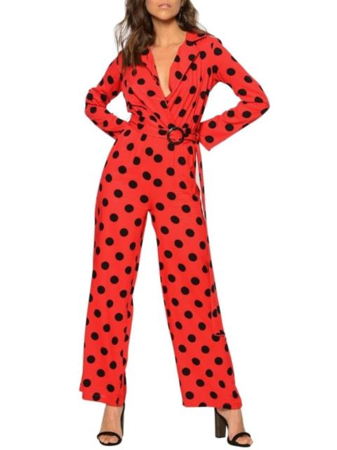 Other Designers Red Polka Dot Jumpsuit