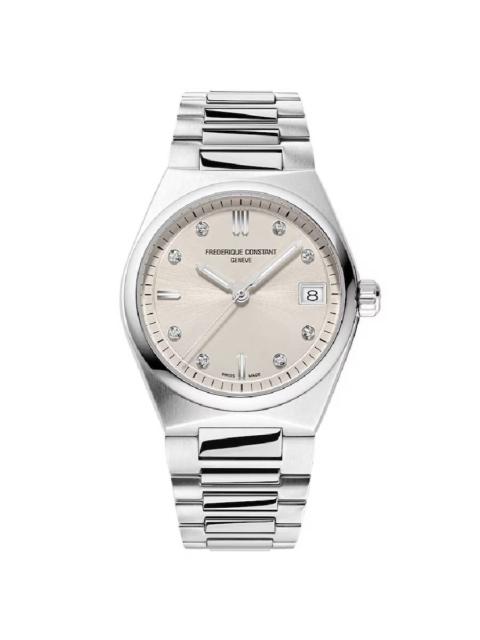 Other Designers Frederique Constant Highlife Quartz Diamond Silver Dial Ladies Watch FC-240BGD2NH6B
