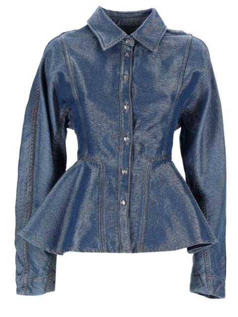 GANNI COTTON PEPLUM SHIRT