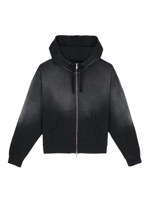 BRAIN DEAD Padded Elbow Zip-Up Hoodie - Washed Black