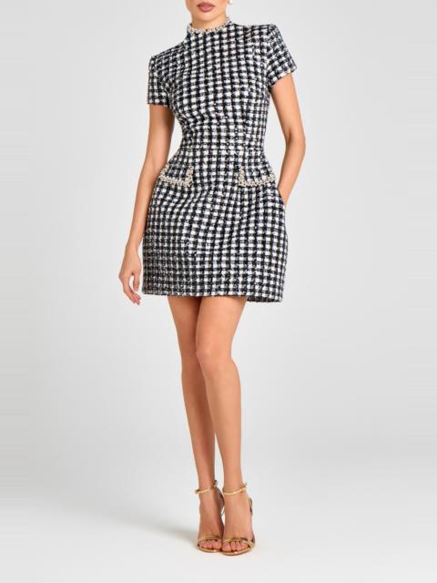 NADINE MERABI NADINE MERABI Check Tweed Minidress in Black /White at Nordstrom