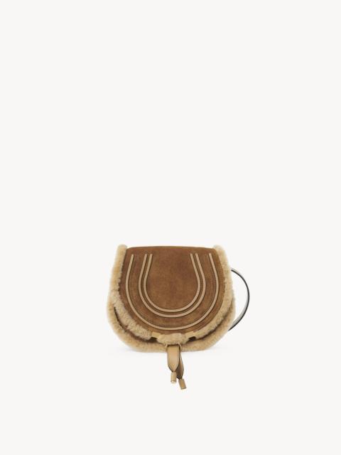 Chloé SMALL MARCIE SADDLE BAG IN SUEDE LEATHER & SHEARLING