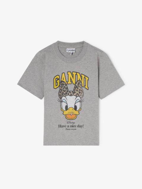GANNI GANNI X DISNEY DAISY DUCK GREY PRINTED CROPPED T-SHIRT