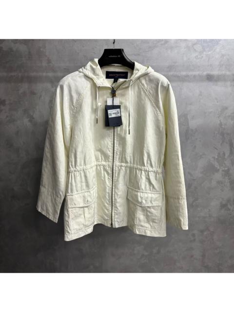 Louis Vuitton Louis Vuitton White Logo-Print Hooded Zip-Up Long-Sleeve Jacket