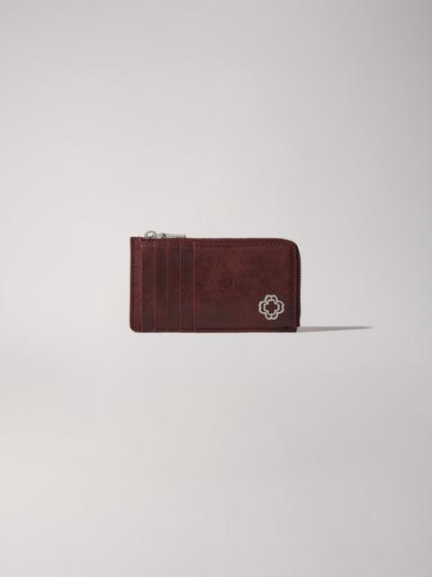 maje Crackled leather cardholder