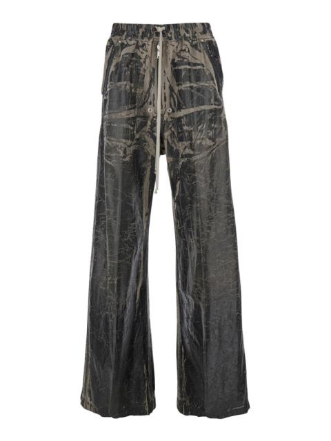 Rick Owens DRKSHDW Drkshdw Men 'Geth Belas' Blacktrousers With Destroyed Look And Drawstring Waist In Cotton Man