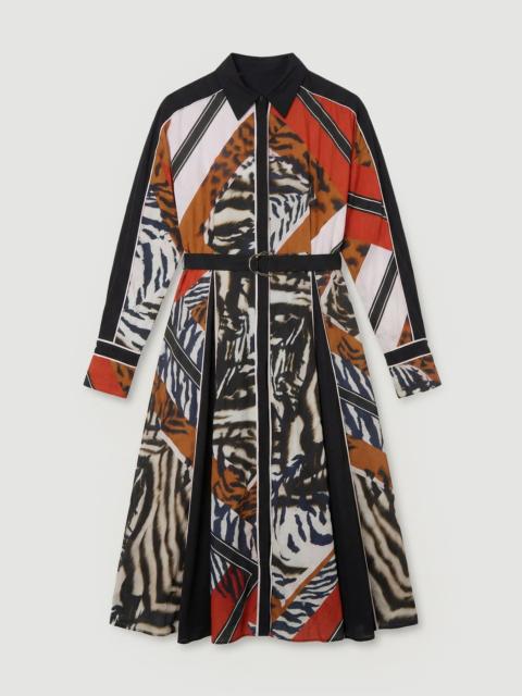 KAREN MILLEN Plus Size Animal Print Fluid Tencel Woven Maxi Shirt Dress