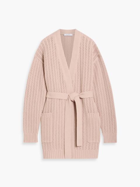 Max Mara Balzac pointelle-knit wool and cashmere-blend cardigan
