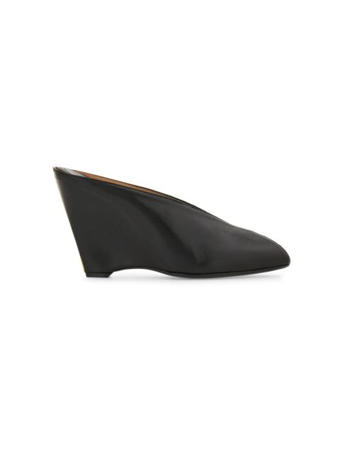 FERRAGAMO Alicia Leather Wedges Mules black