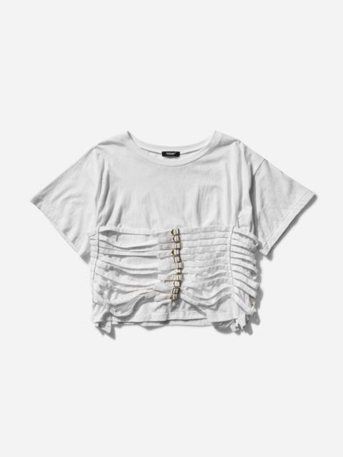UNDERCOVER Women's Belted Wide Sleeve T-Shirt White