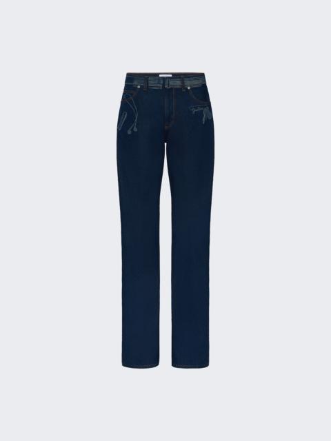 Jean Paul Gaultier Denim Trompe L'oeil Jeans Vintage Blue