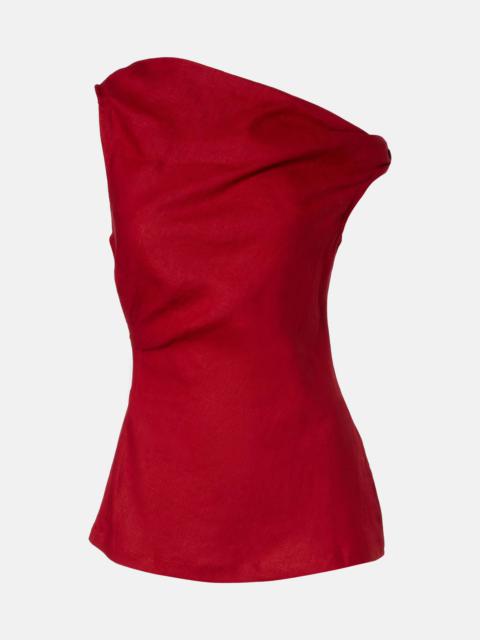 FAITHFULL Suis one-shoulder linen top