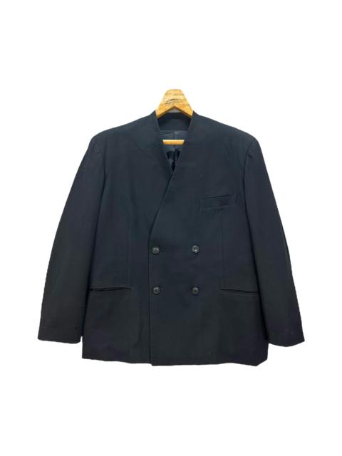 Yohji Yamamoto WORKSHOP DOUBLE BREASTED COLLARLESS JACKET #8716-022