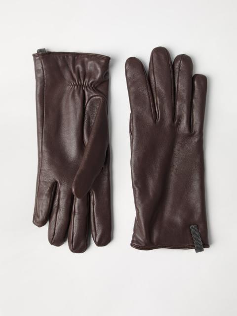 Brunello Cucinelli Nappa leather gloves with monili