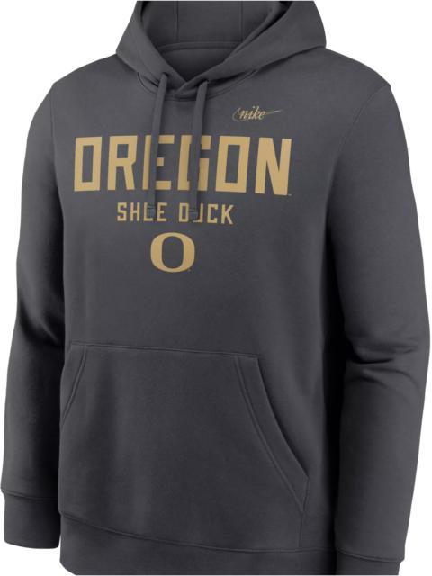 Nike Nike Men's Oregon Ducks Shoe Duck Anthracite Club Fleece Pullover Hoodie