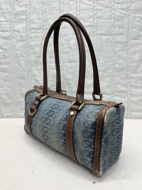 VTG GUCCI ABBEY DENIM LEATHER HANDBAG BOSTON