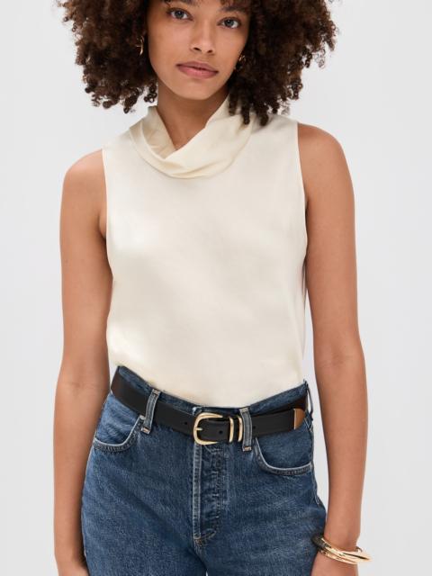 LESET Barb Sleeveless Cowl Neck Top