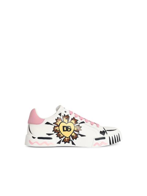 Dolce & Gabbana Dolce & Gabbana 'PORTOFINO Light Strobel' White Leather Sneakers