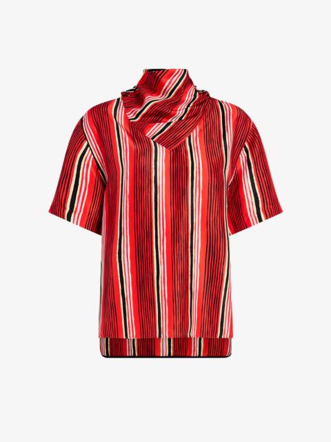 Proenza Schouler Amira Top in Printed Silk Habotai