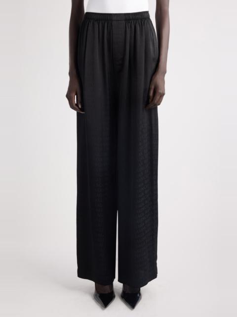 BALENCIAGA Balenciaga Logo Jacquard Pajama Pants in 1000 Black at Nordstrom