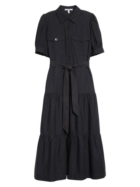DEREK LAM 10 CROSBY Derek Lam 10 Crosby Buffy Short Sleeve Cotton Utility Dress in Black at Nordstrom