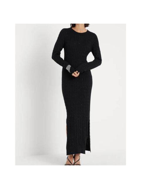 Brunello Cucinelli Brunello Cucinelli Woblack Cotton Cable Knit Maxi Dress