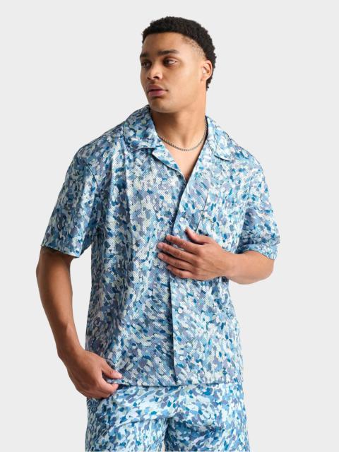 Jordan MEN'S JORDAN ESSENTIALS ALLOVER PRINT BUTTON-DOWN POOLSIDE TOP