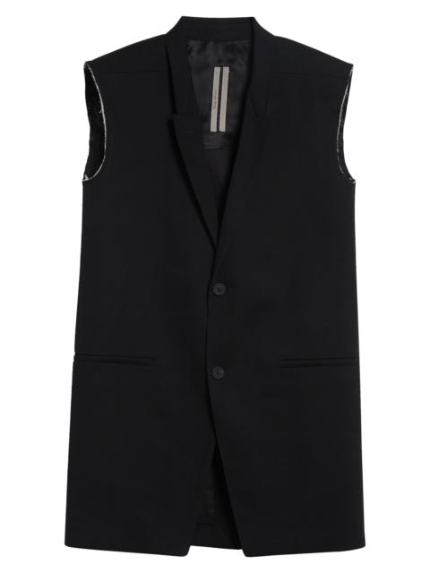 Rick Owens Rick Owens Raw Edge Wool Vest in Black at Nordstrom