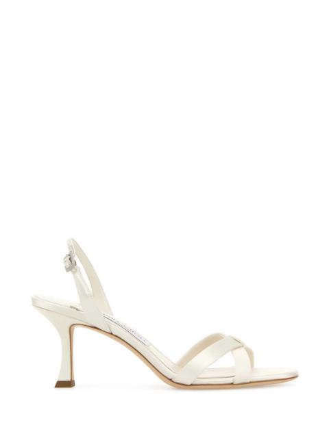JIMMY CHOO Jimmy Choo Women Ivory Satin Elsy 70 Sandals