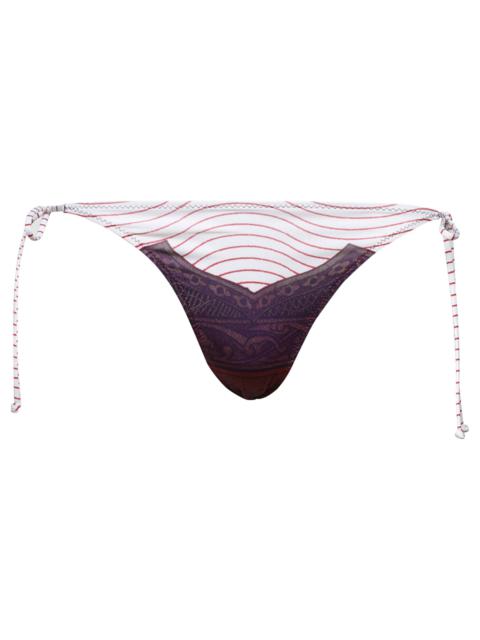 Jean Paul Gaultier Jean Paul Gaultier Cartouche Printed Bikini Bottom 'Red/White/Burgundy'