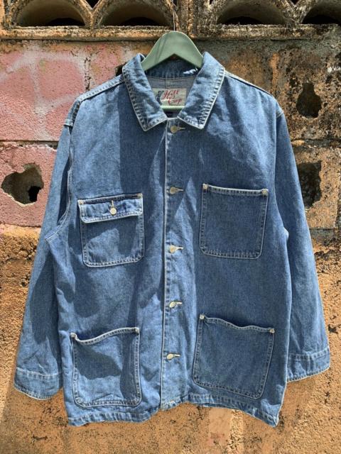 Other Designers Denime - Vintage 90s HILL CROP Workers Denim Jacket Size L