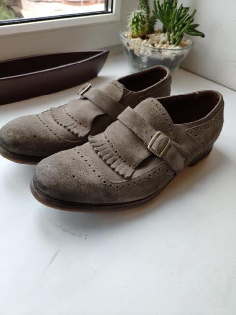 Church's NEW ! Shanghai Vintage Suede Buckle Loafer in olive color.
