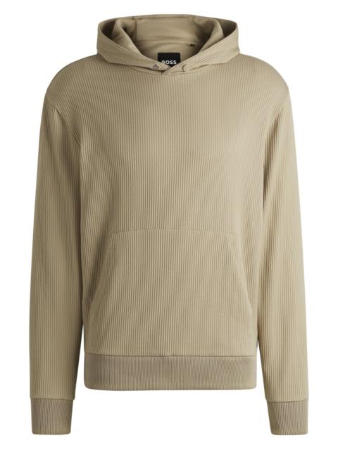 BOSS HOODIE WITH STRIPED STRUCTURE