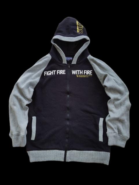 Archival Clothing - CTGY Fight Fire With Fire Varsity Knitted Zipper Hoodie