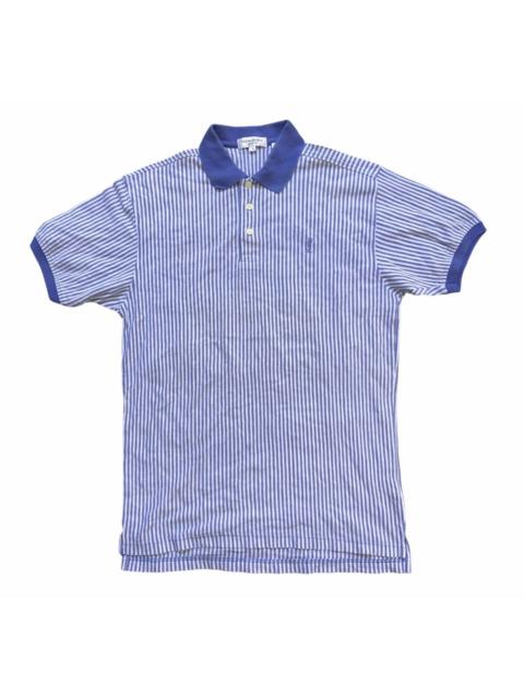 Other Designers Vintage Yves Saint Laurent Polo Tee Striped Blue