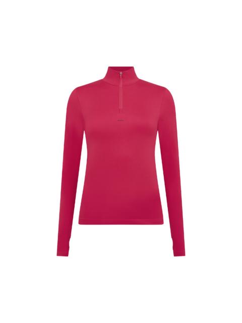 PANGAIA Womens 99% Bio-Based Zipped Long Sleeve Top - Acai Pink